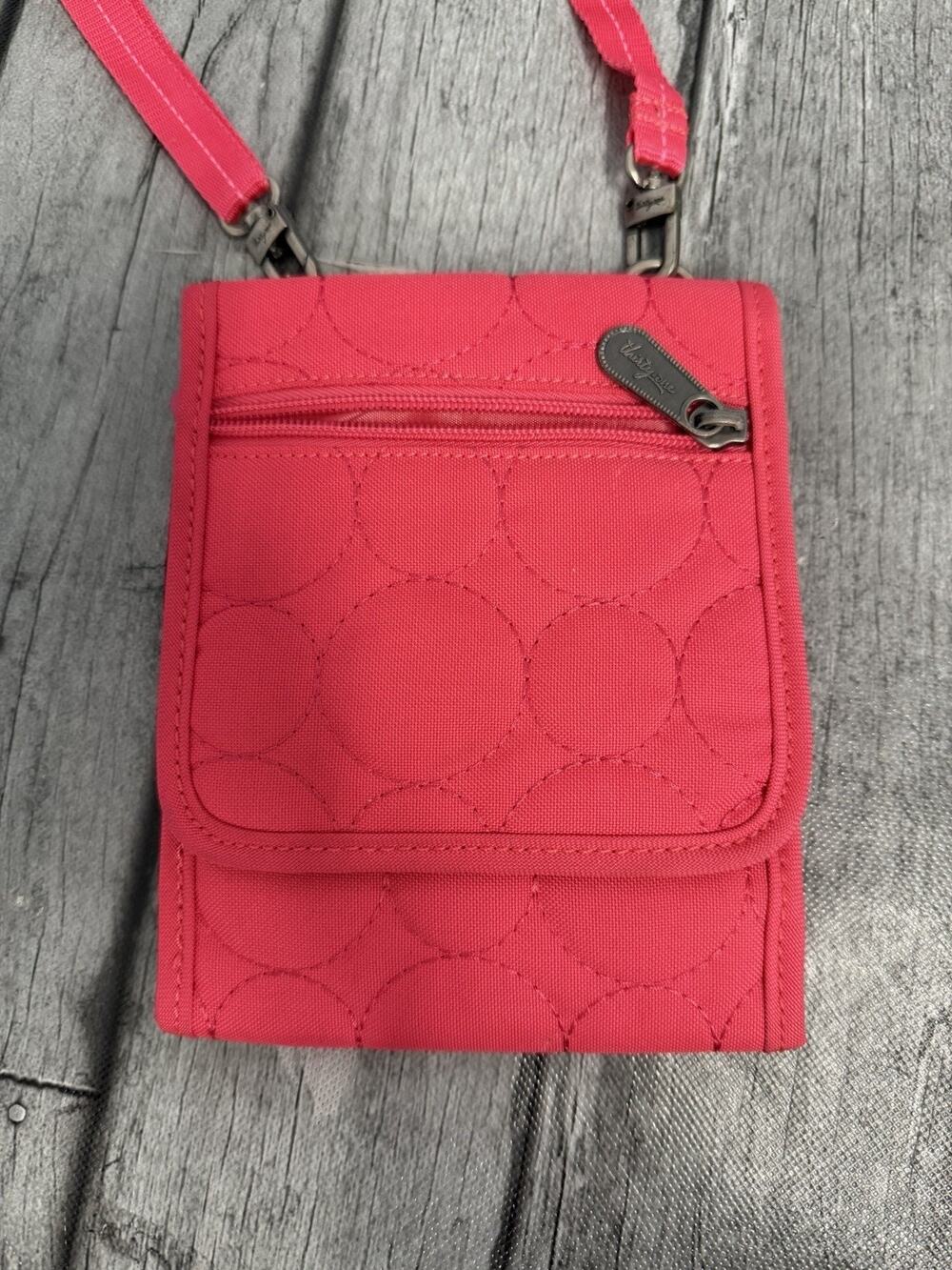 Thirty One 31 Vary You Mini Crossbody Organizer Wallet Bag Quilted Coral Dot